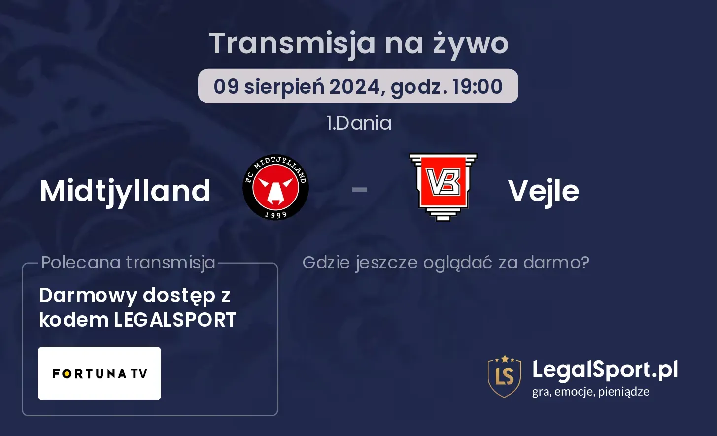 Midtjylland - Vejle transmisja na żywo