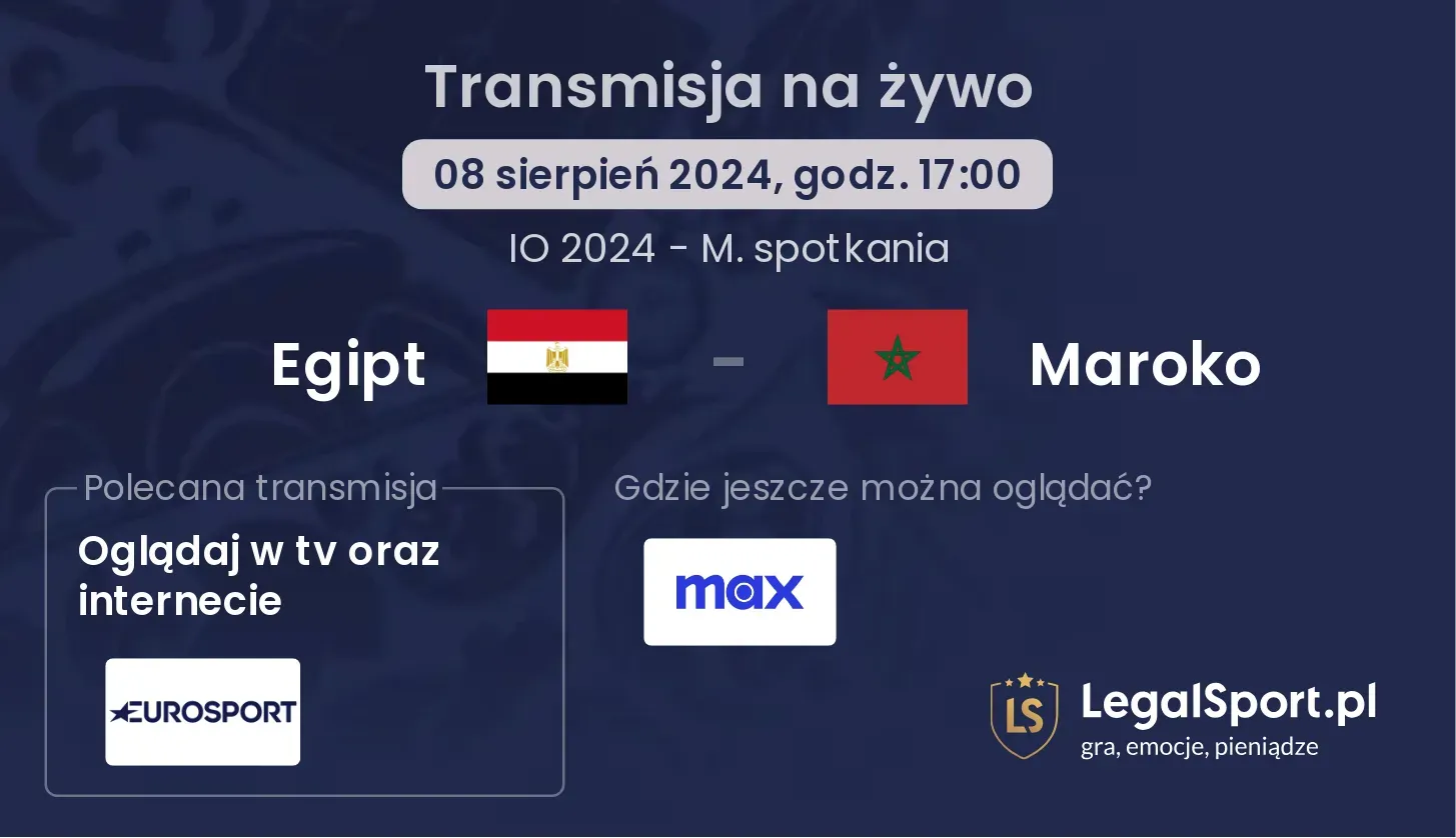 Egipt - Maroko transmisja na żywo