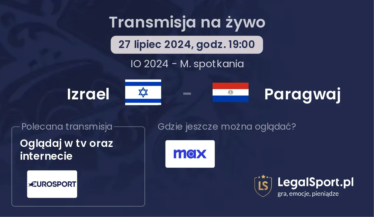 Izrael - Paragwaj transmisja na żywo