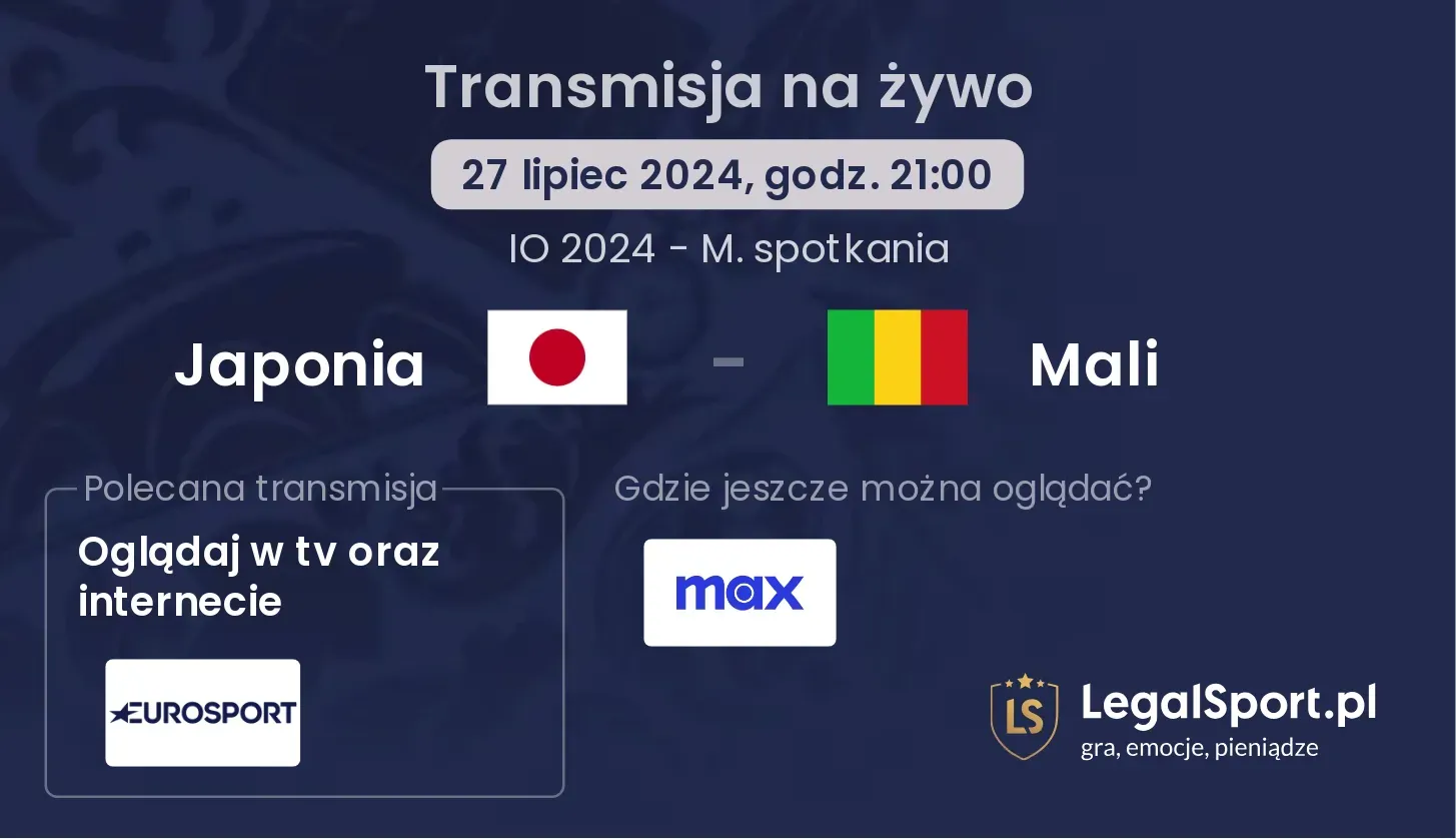 Japonia - Mali transmisja na żywo