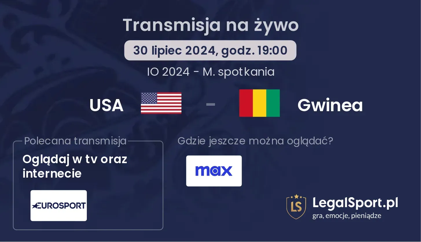 USA - Gwinea transmisja na żywo