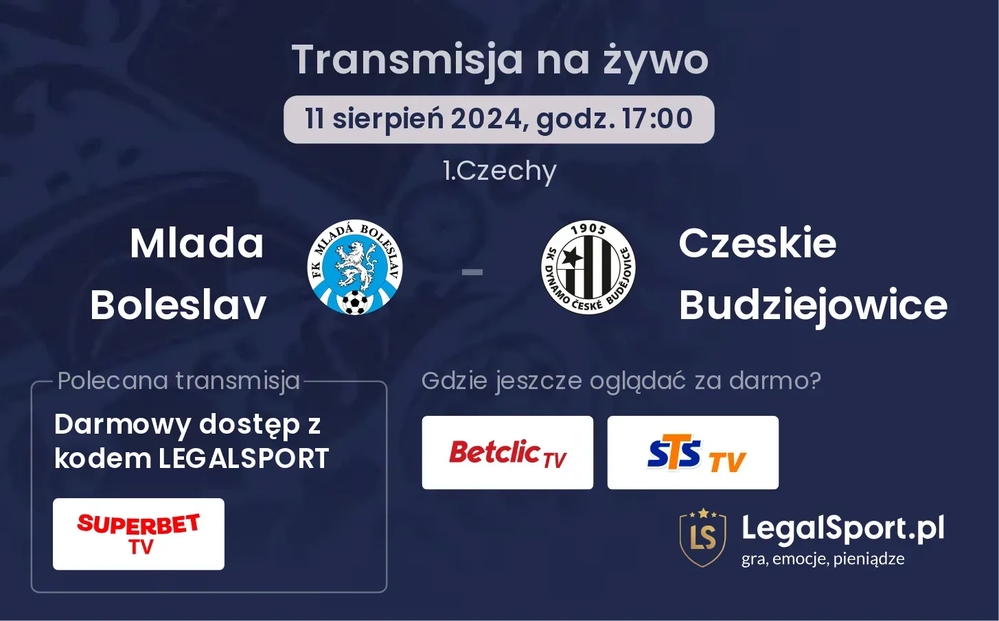 Mlada Boleslav  - Czeskie Budziejowice transmisja na żywo