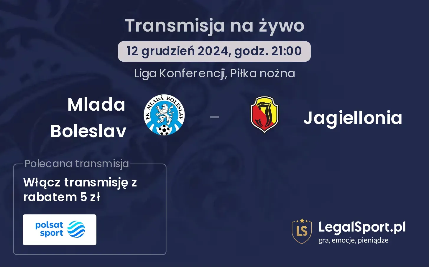 Mlada Boleslav  - Jagiellonia transmisja na żywo