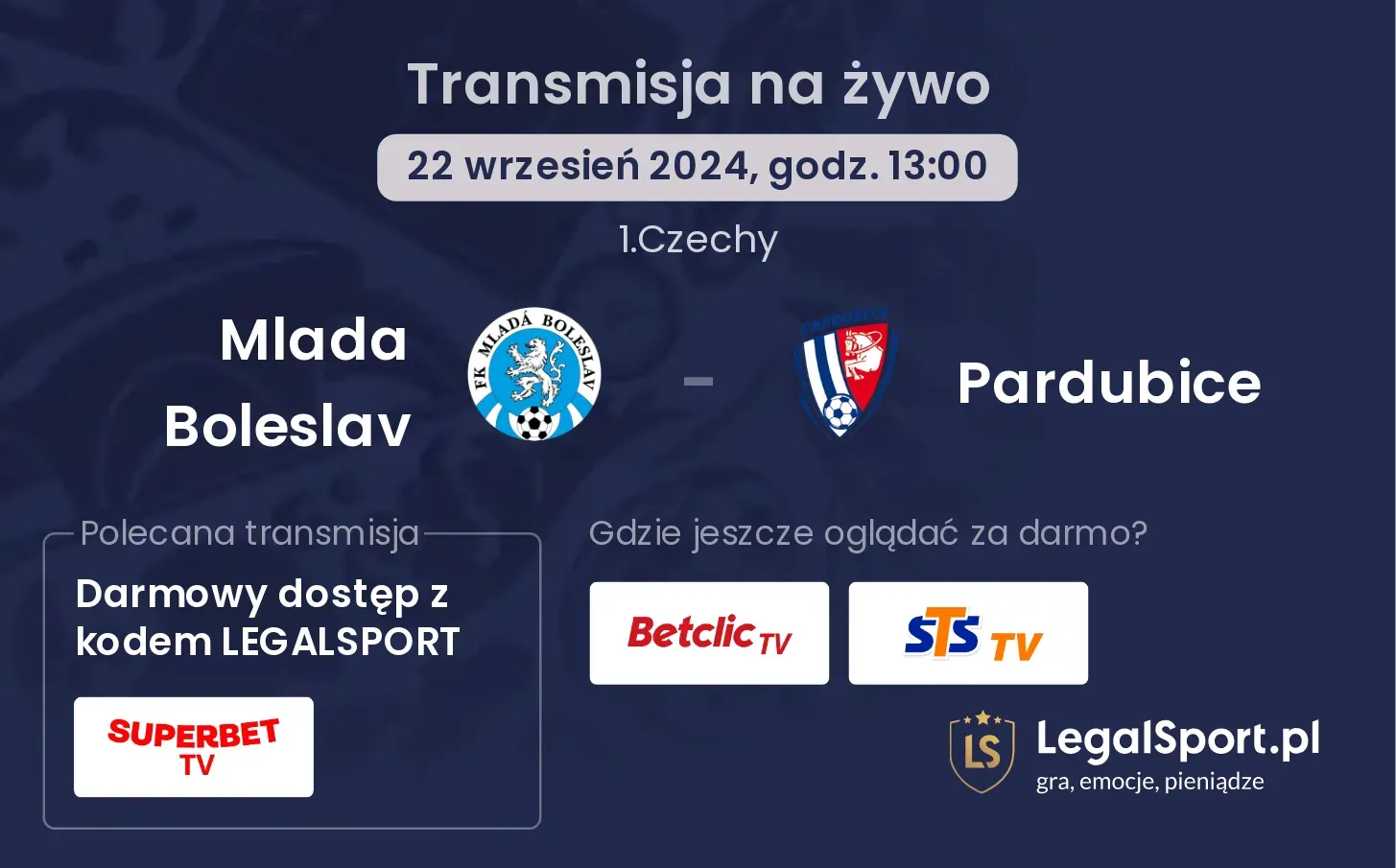 Mlada Boleslav  - Pardubice transmisja na żywo