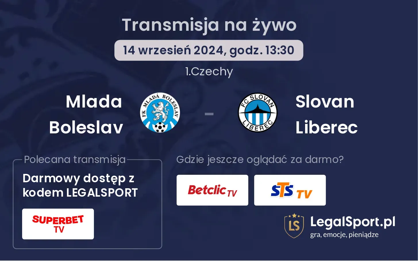 Mlada Boleslav  - Slovan Liberec transmisja na żywo