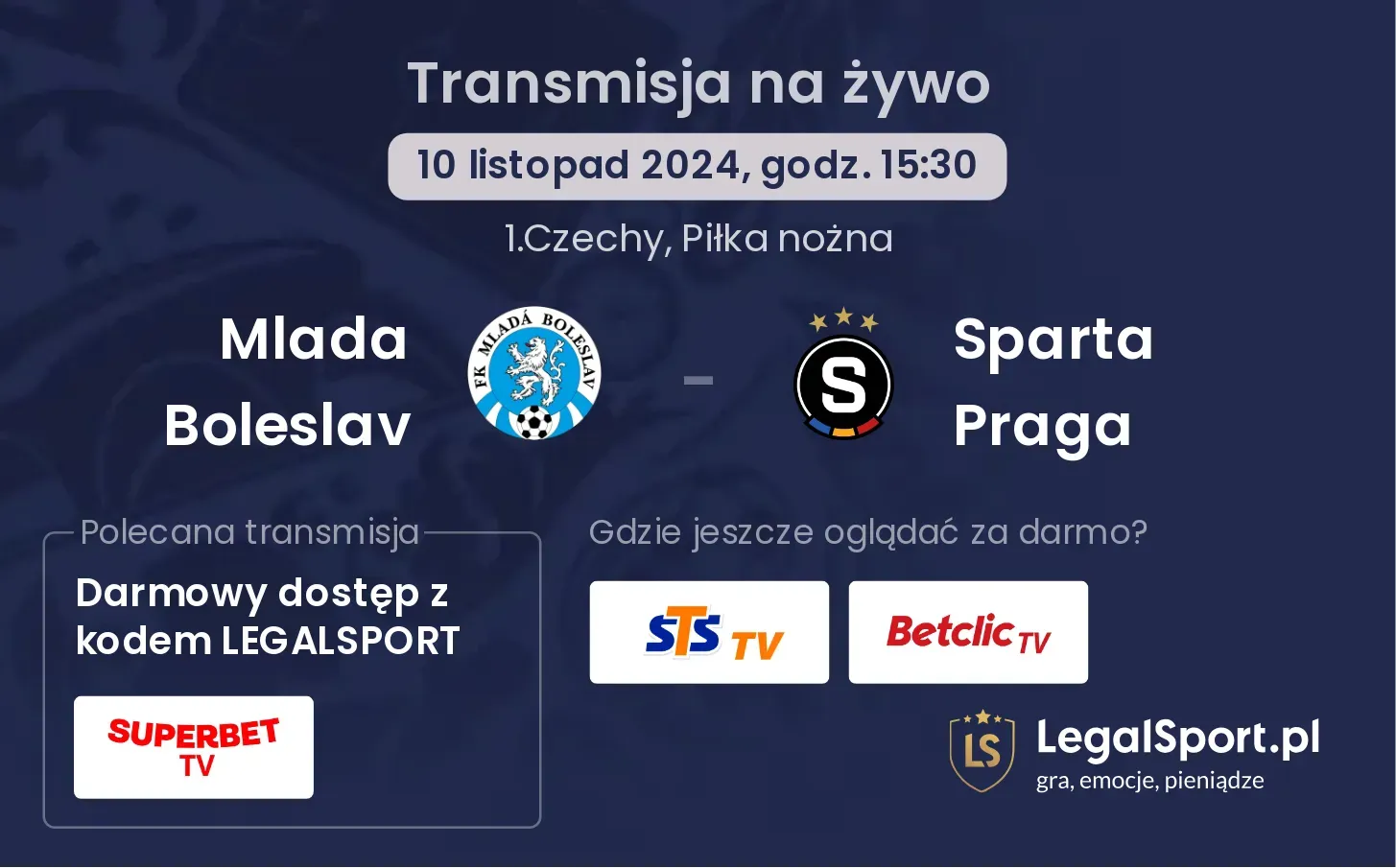 Mlada Boleslav  - Sparta Praga transmisja na żywo