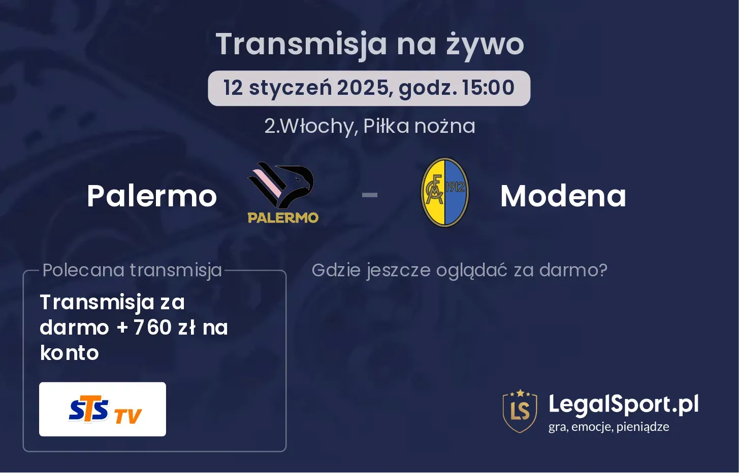 Palermo - Modena gdzie oglądać transmisję?