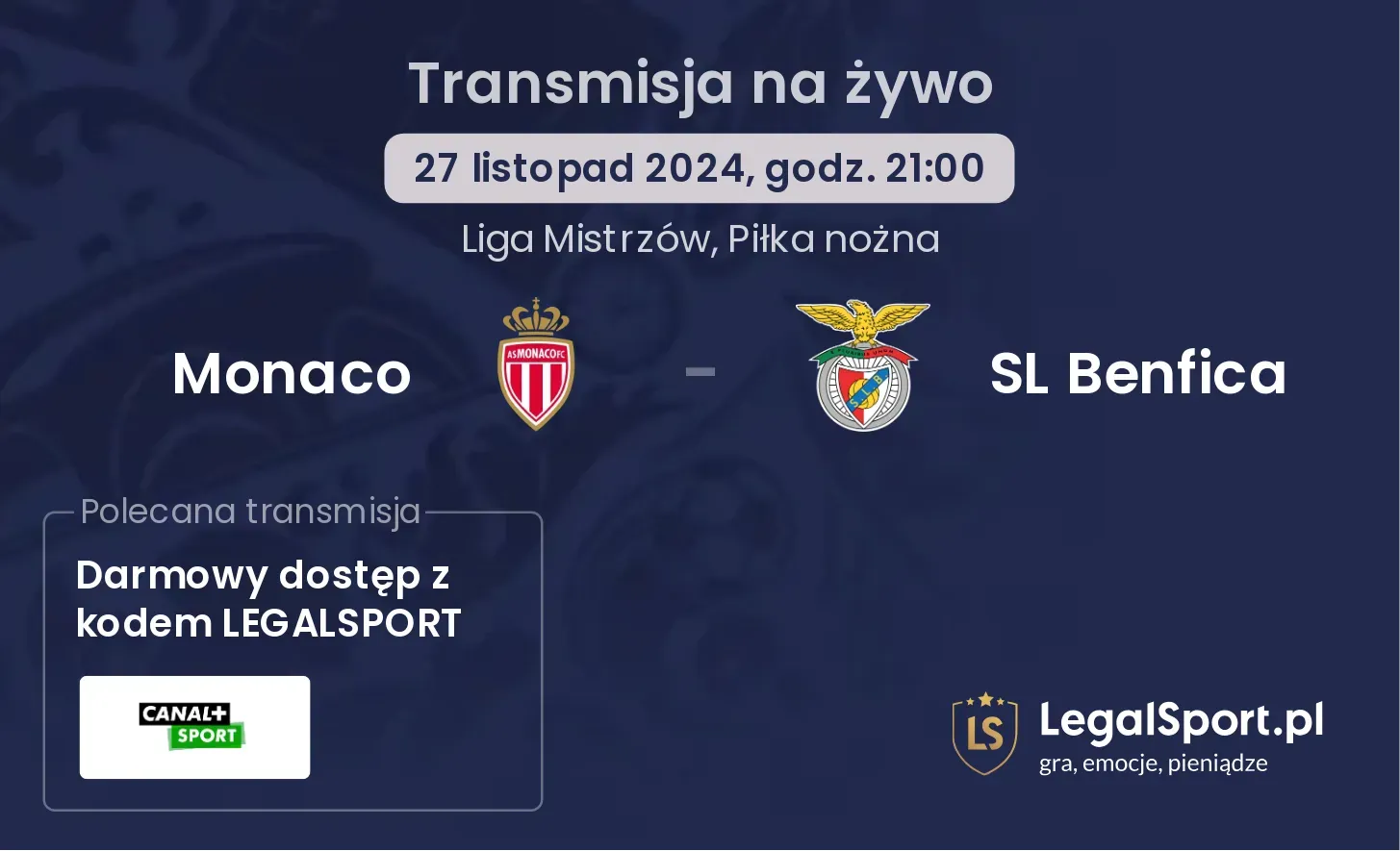 Monaco - SL Benfica transmisja na żywo