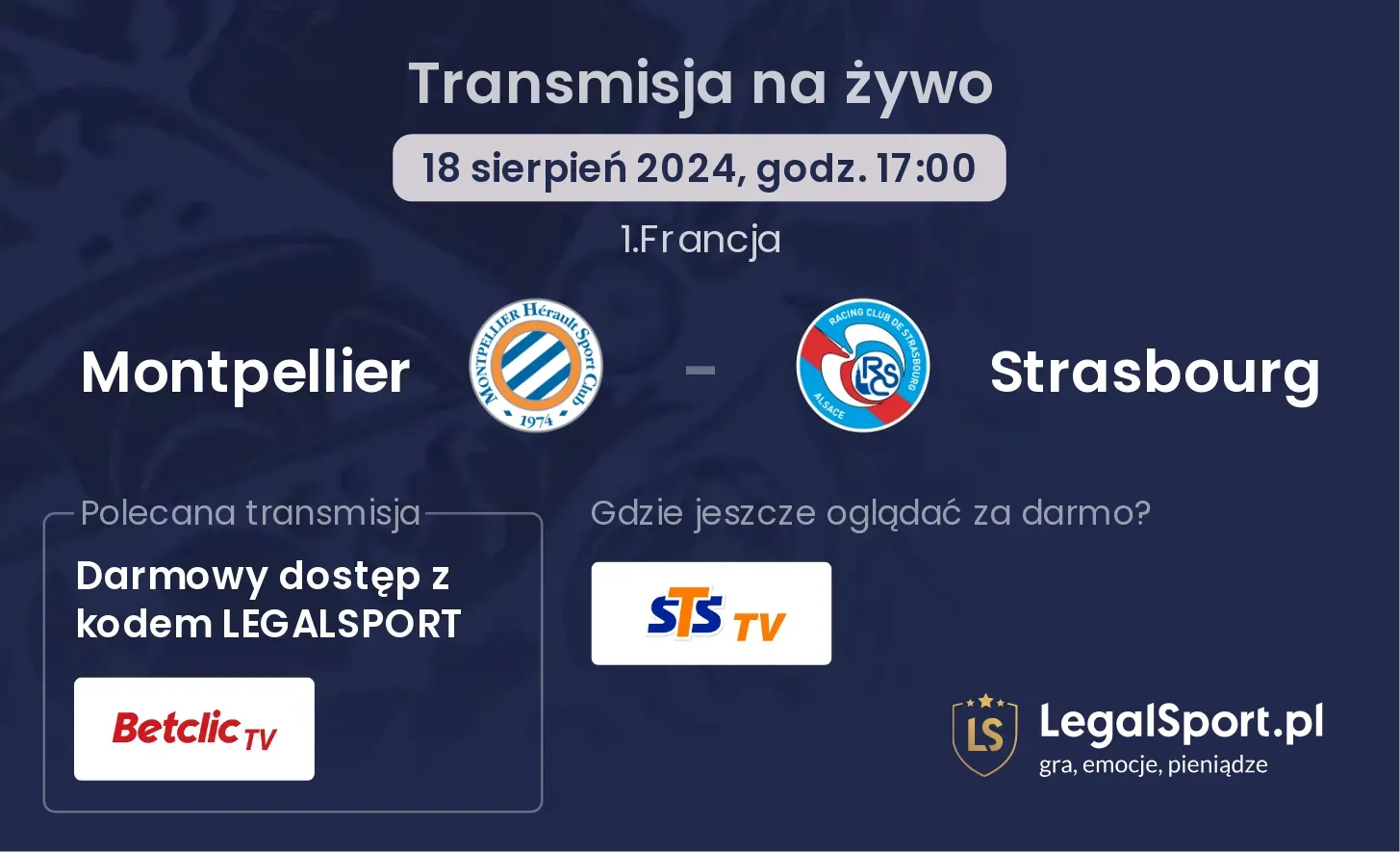 Montpellier - Strasbourg transmisja na żywo