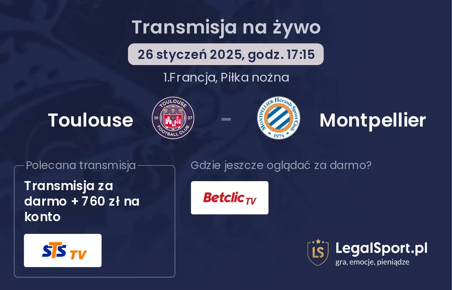 Toulouse - Montpellier gdzie oglądać?