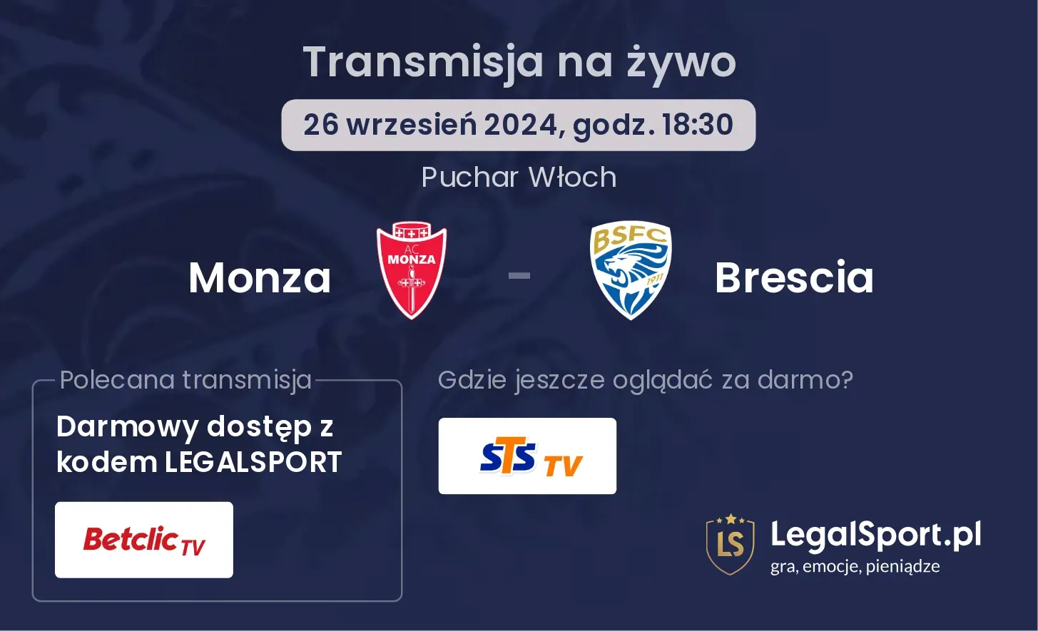 Monza - Brescia transmisja na żywo