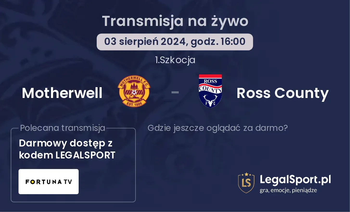 Motherwell - Ross County transmisja na żywo