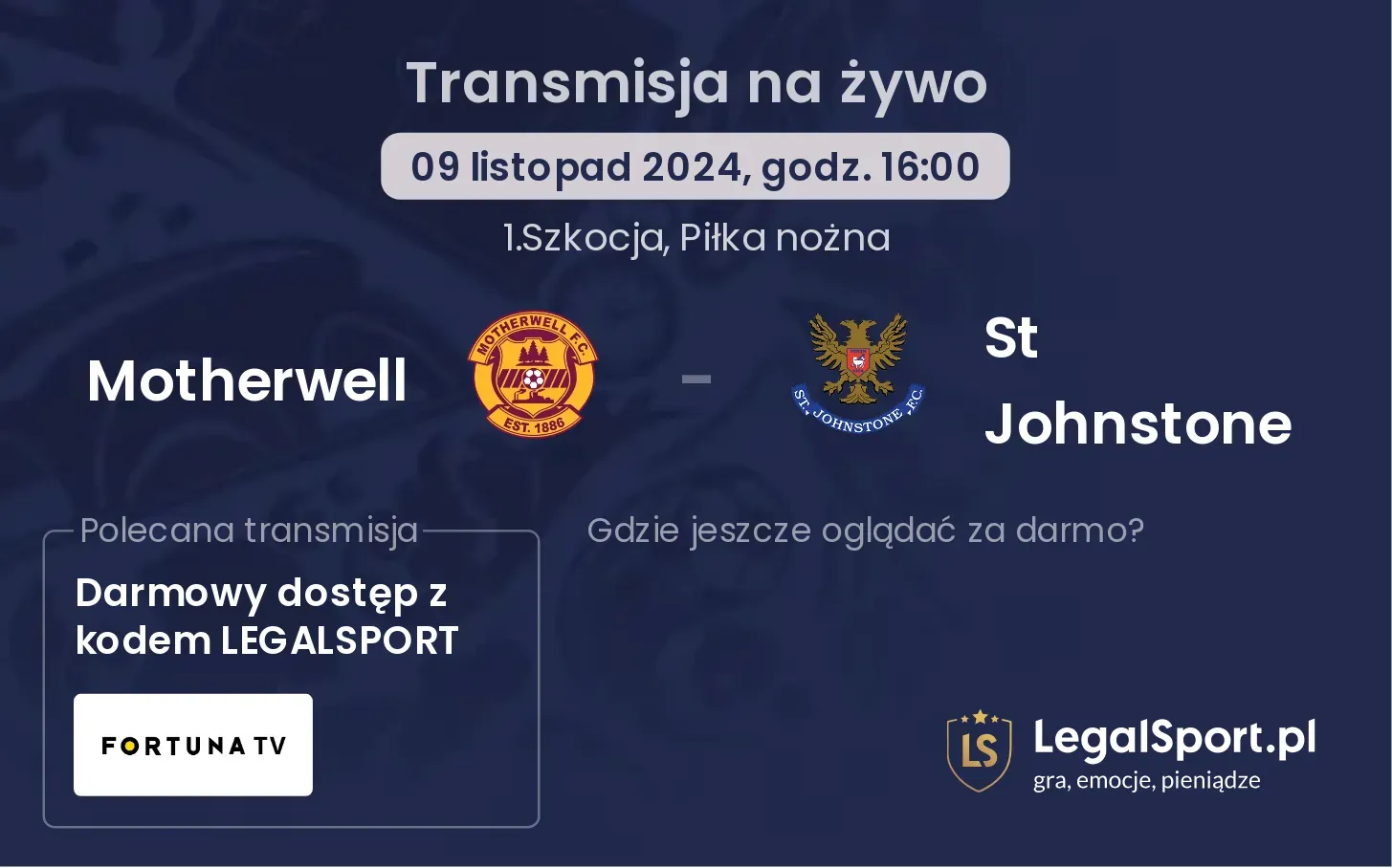 Motherwell - St Johnstone transmisja na żywo