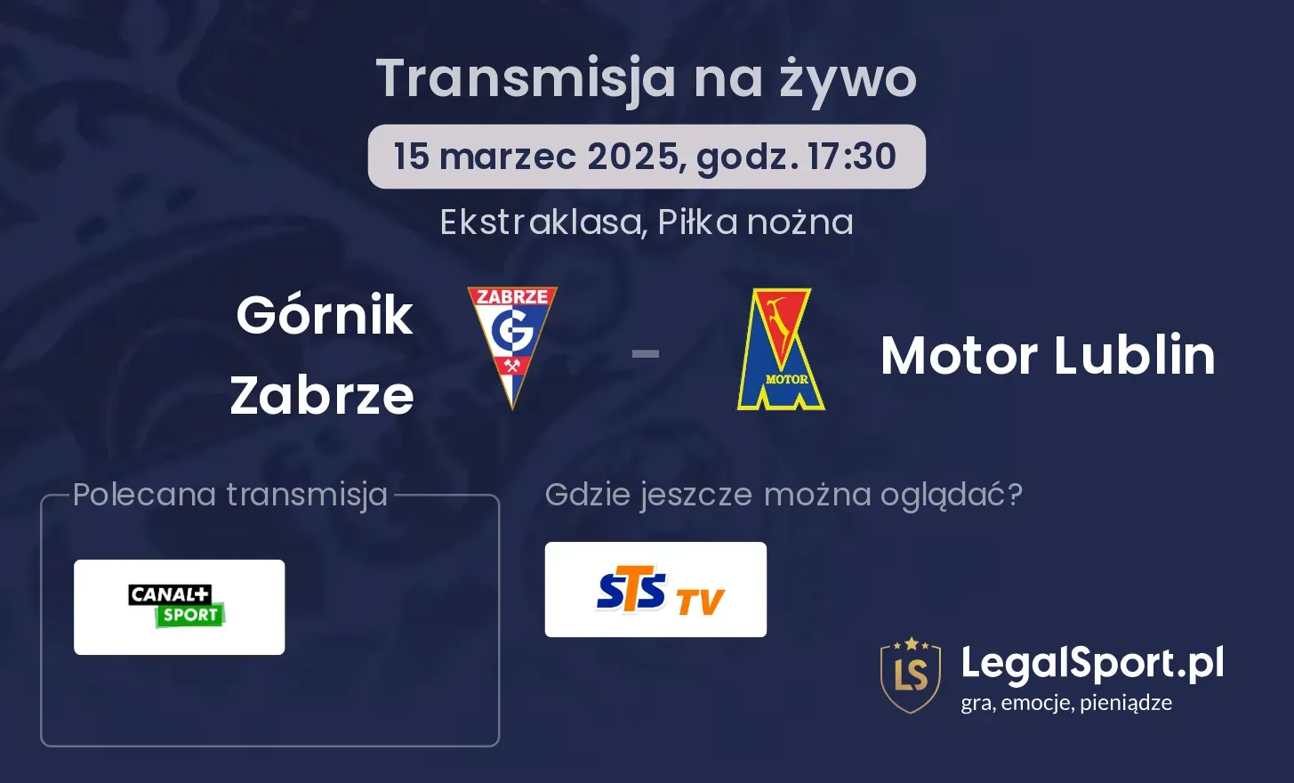 Górnik Zabrze - Motor Lublin gdzie oglądać?