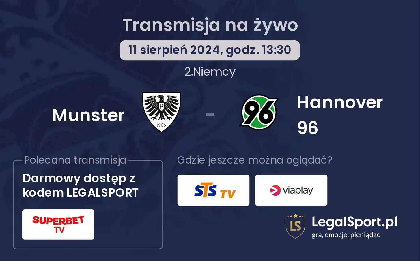 Munster - Hannover 96 transmisja na żywo