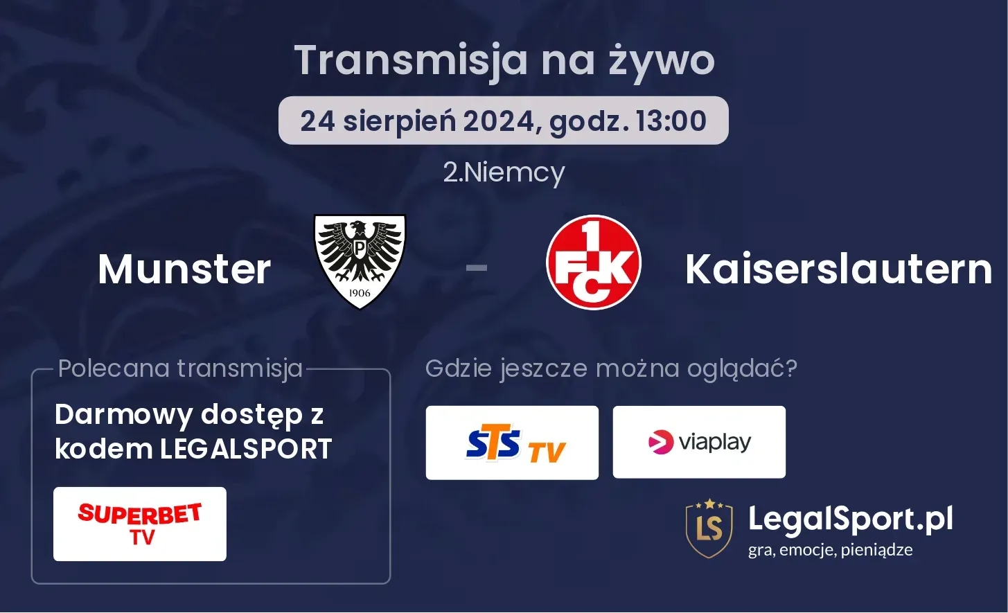 Munster - Kaiserslautern transmisja na żywo