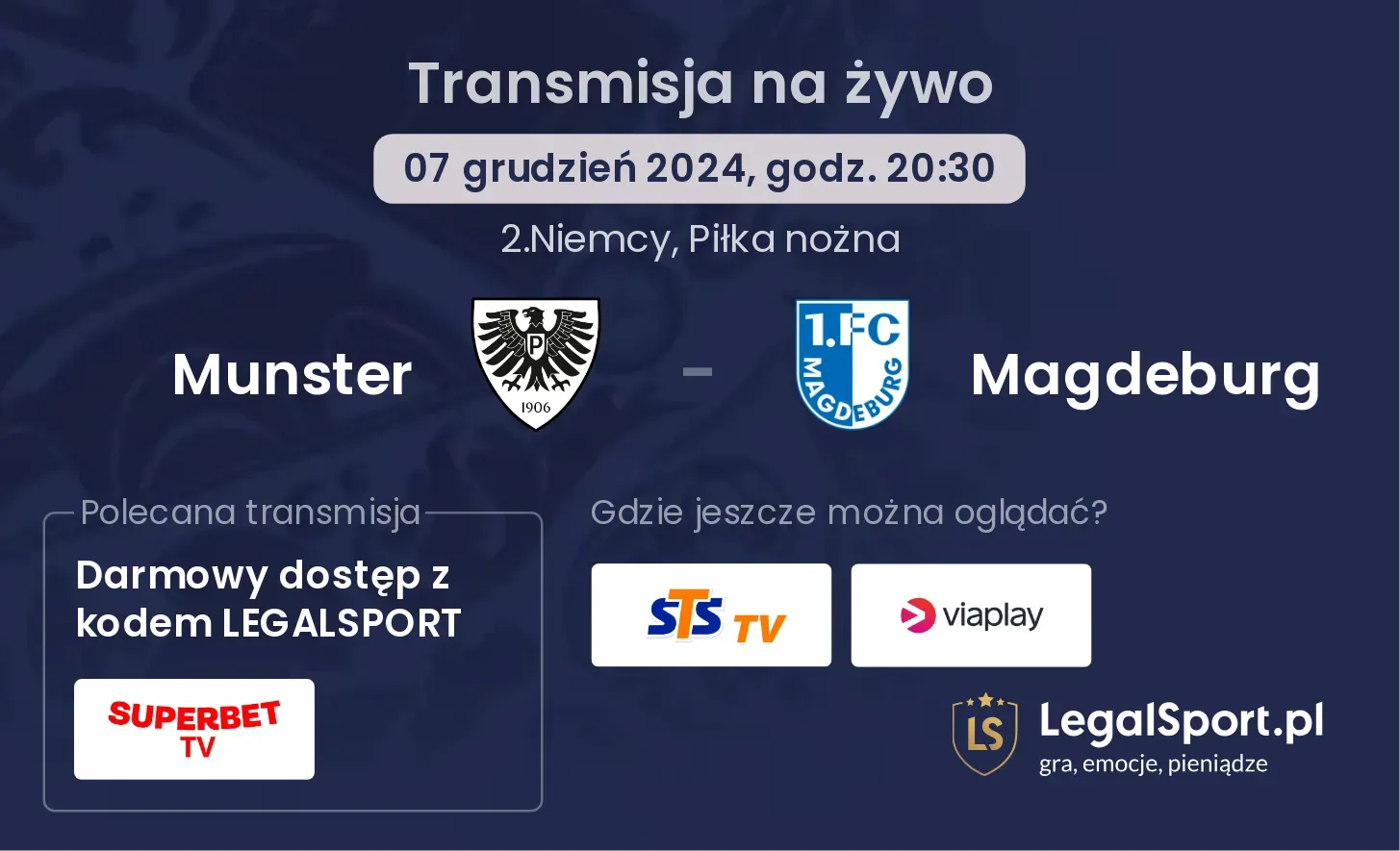 Munster - Magdeburg transmisja na żywo