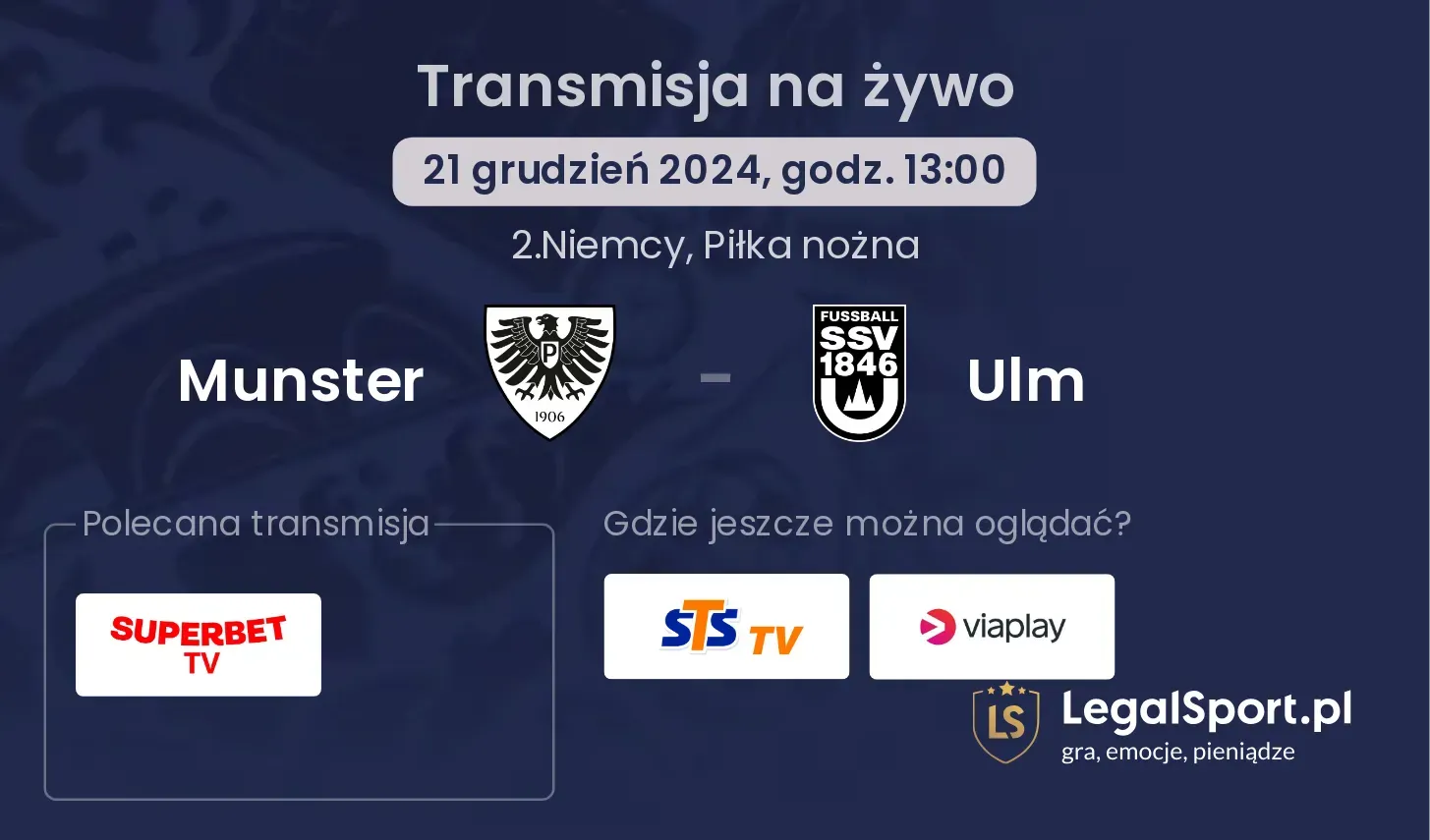 Munster - Ulm gdzie oglądać?