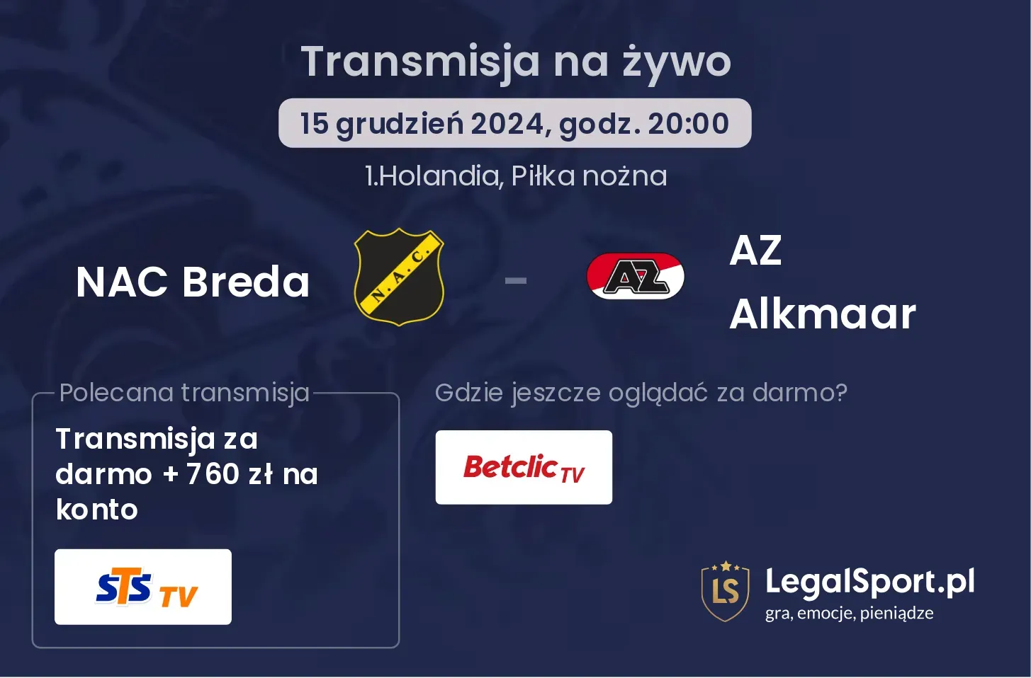 NAC Breda - AZ Alkmaar transmisja na żywo