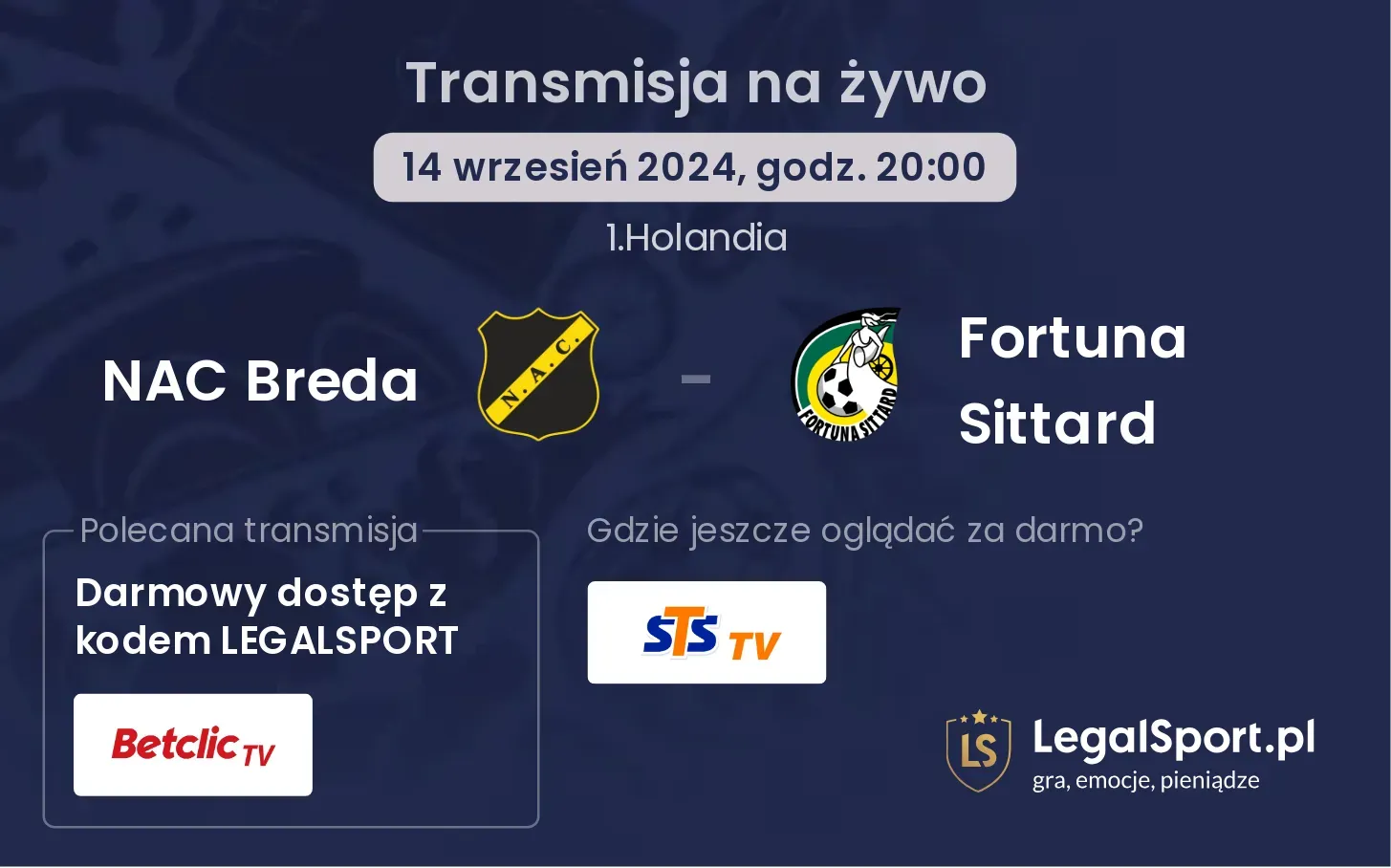 NAC Breda - Fortuna Sittard transmisja na żywo