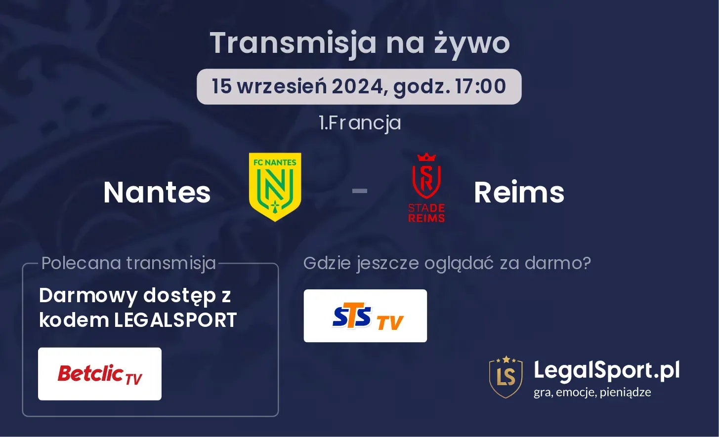 Nantes - Reims transmisja na żywo