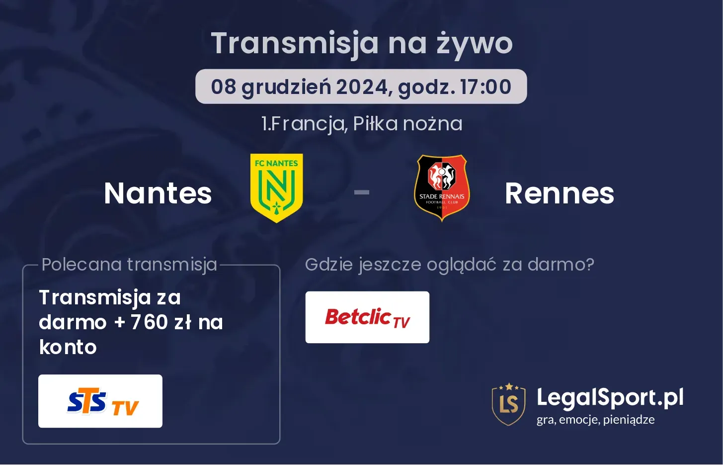 Nantes - Rennes transmisja na żywo