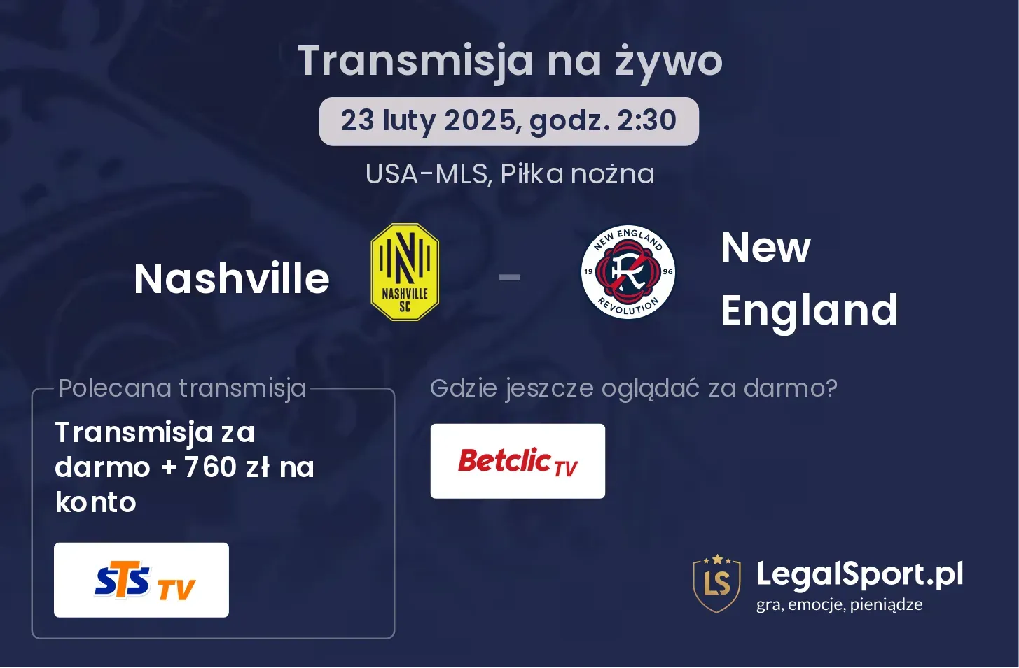 Nashville - New England gdzie oglądać?