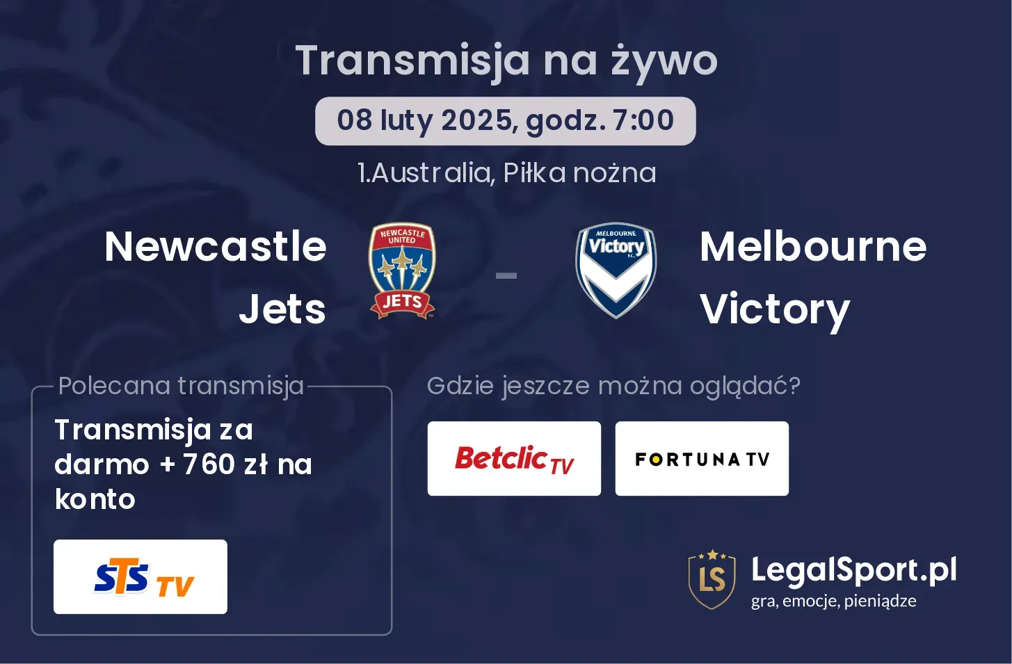 Newcastle Jets - Melbourne Victory transmisja na żywo