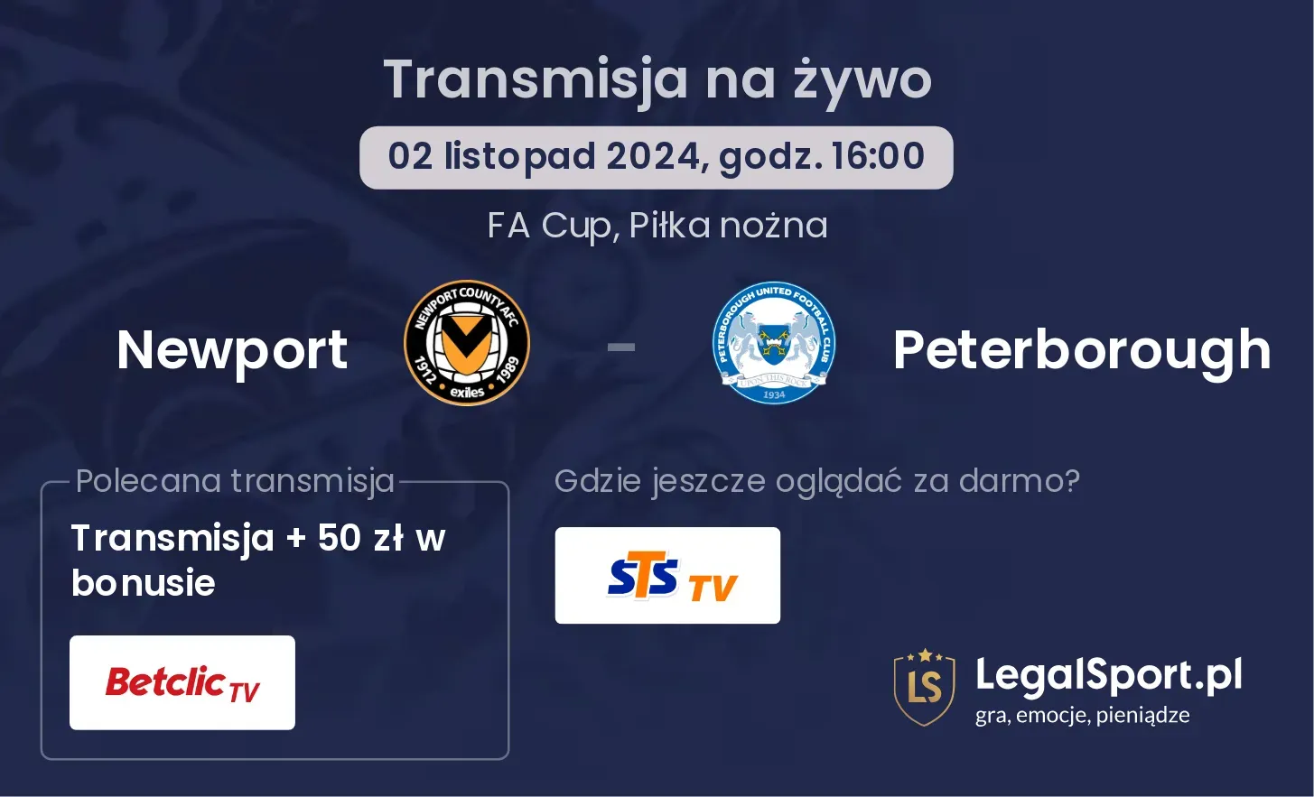 Newport - Peterborough transmisja na żywo