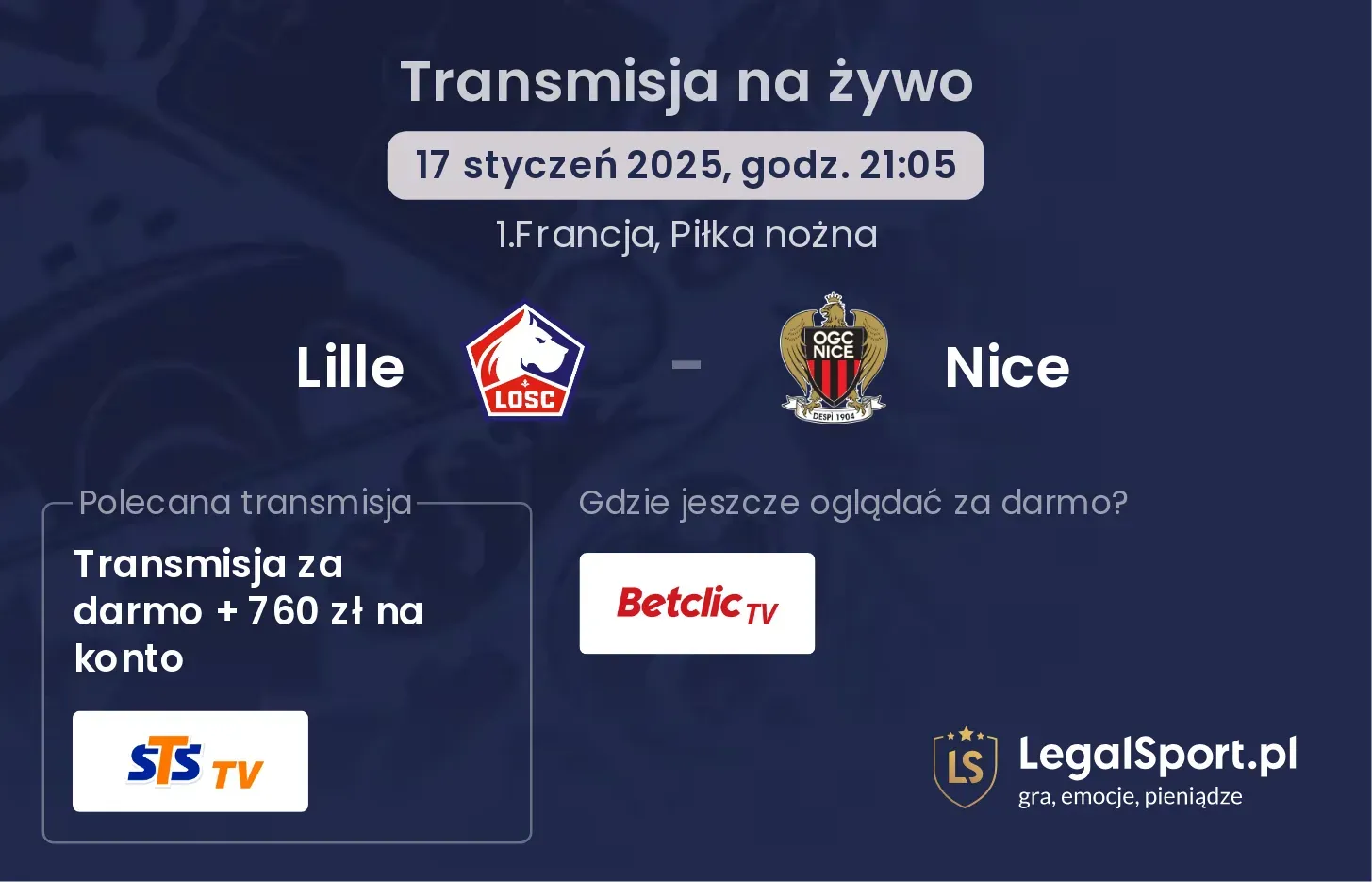 Lille - Nice gdzie oglądać transmisję?