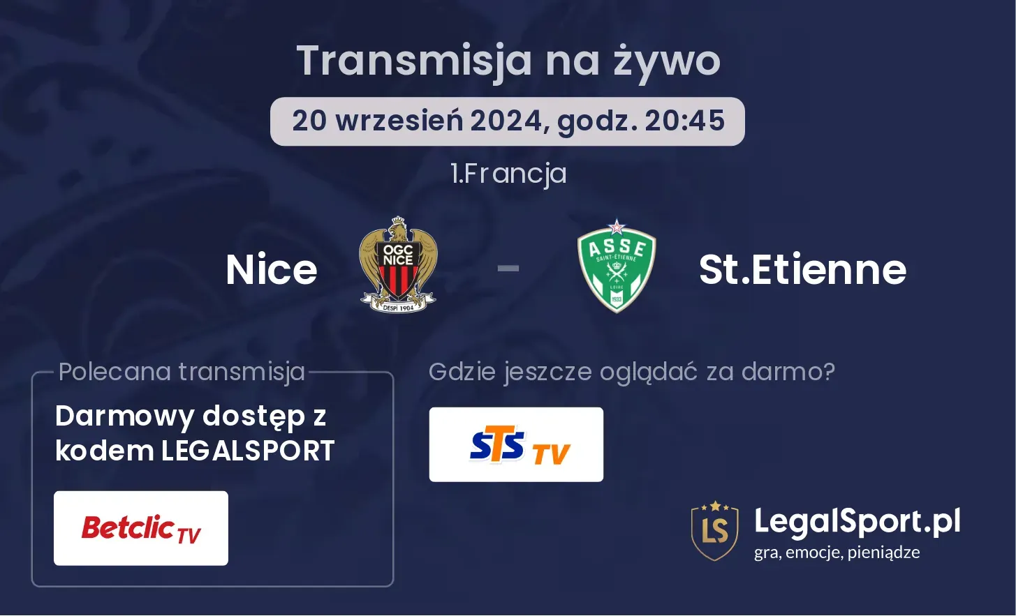 Nice - St.Etienne transmisja na żywo