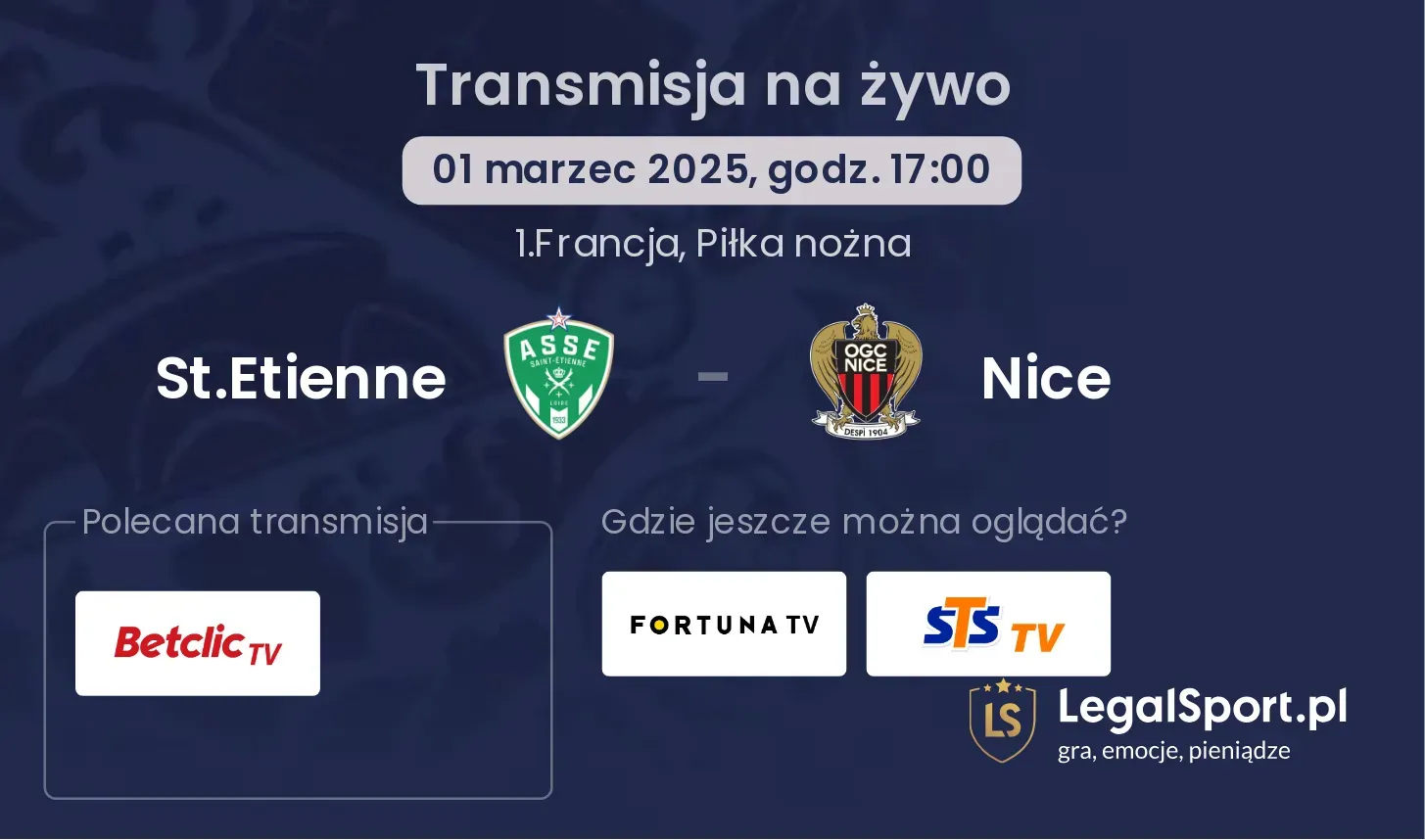 St.Etienne - Nice gdzie oglądać?