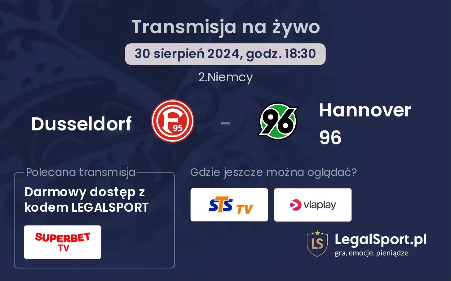 Dusseldorf - Hannover 96 transmisja na żywo