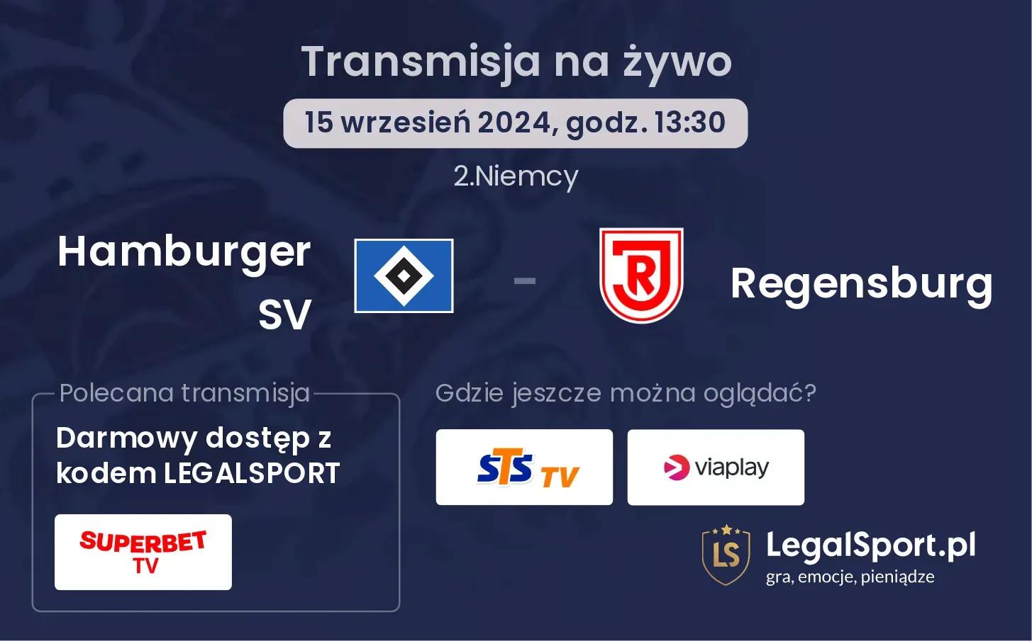 Hamburger SV - Regensburg transmisja na żywo