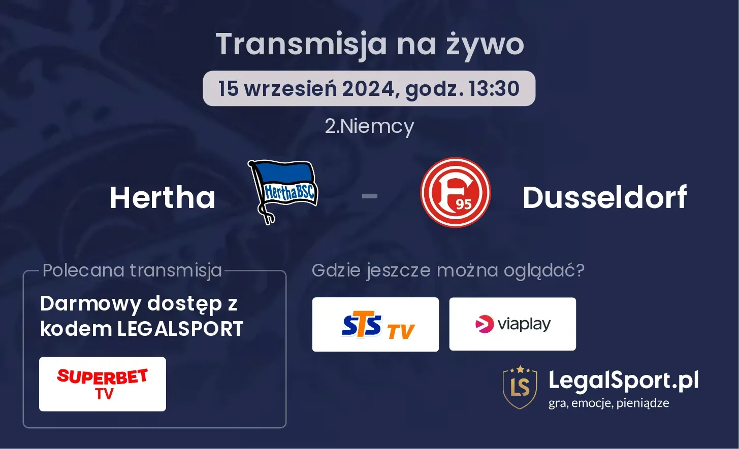 Hertha - Dusseldorf transmisja na żywo