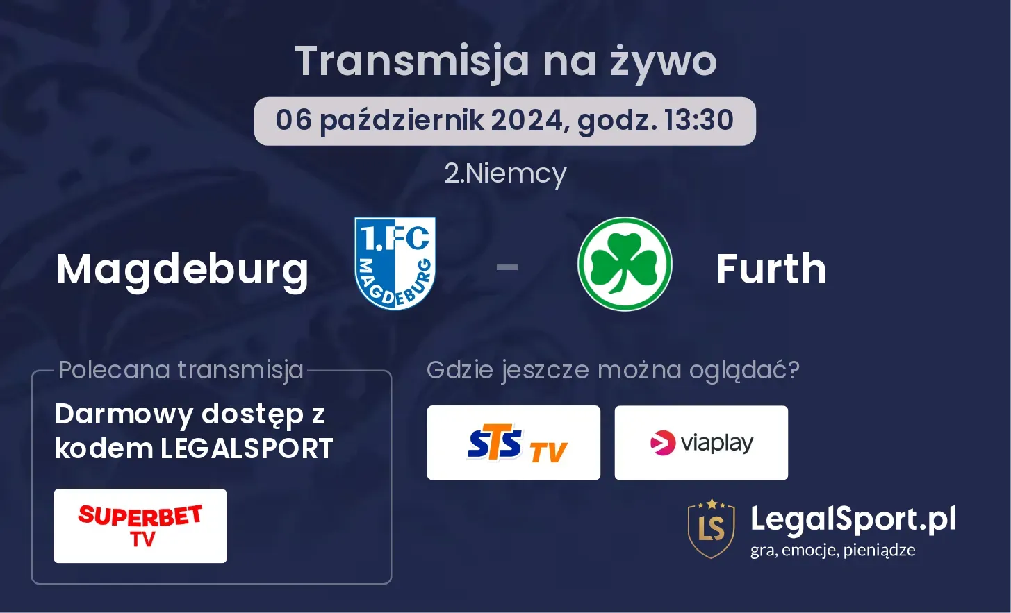 Magdeburg - Furth transmisja na żywo