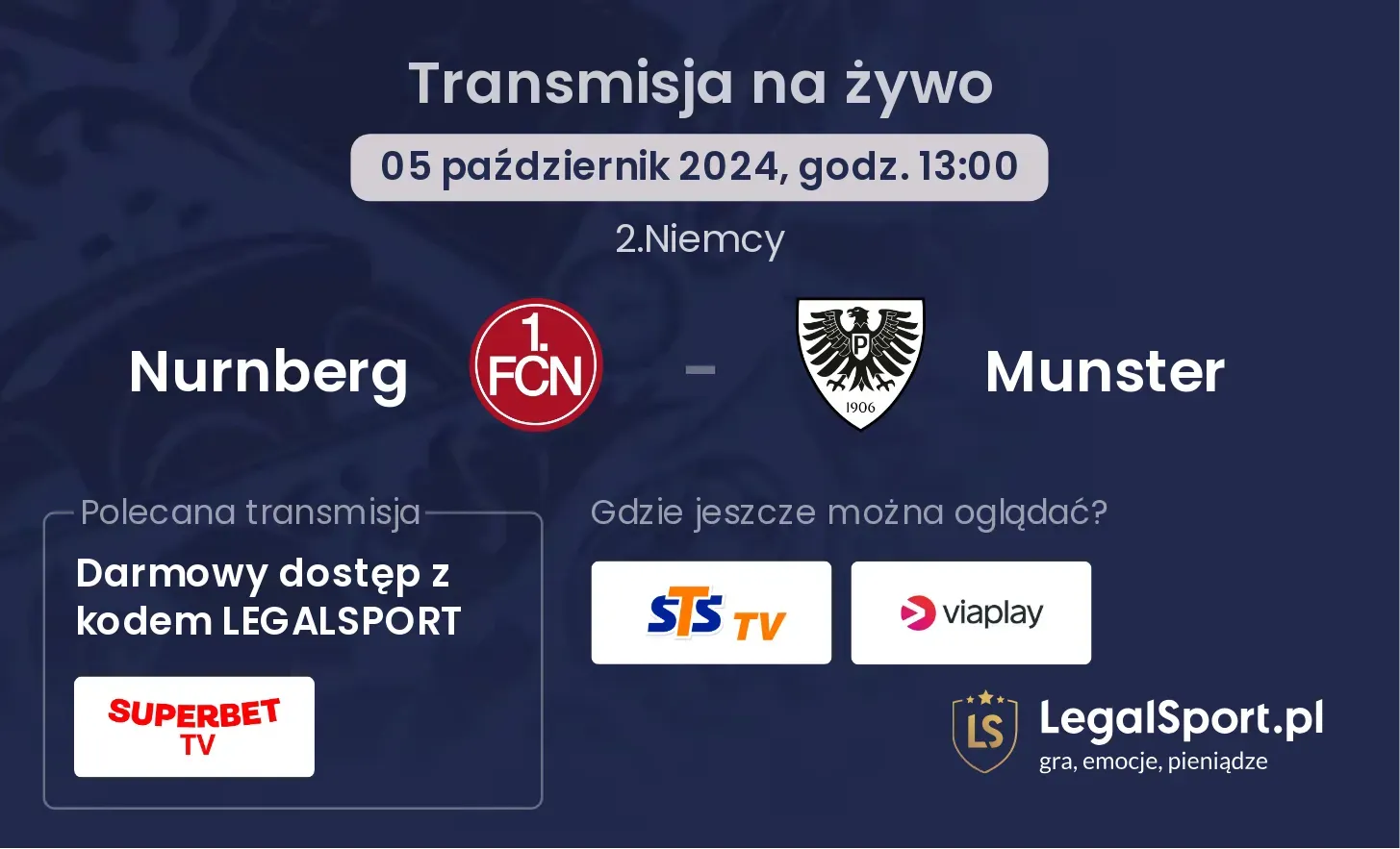 Nurnberg - Munster transmisja na żywo