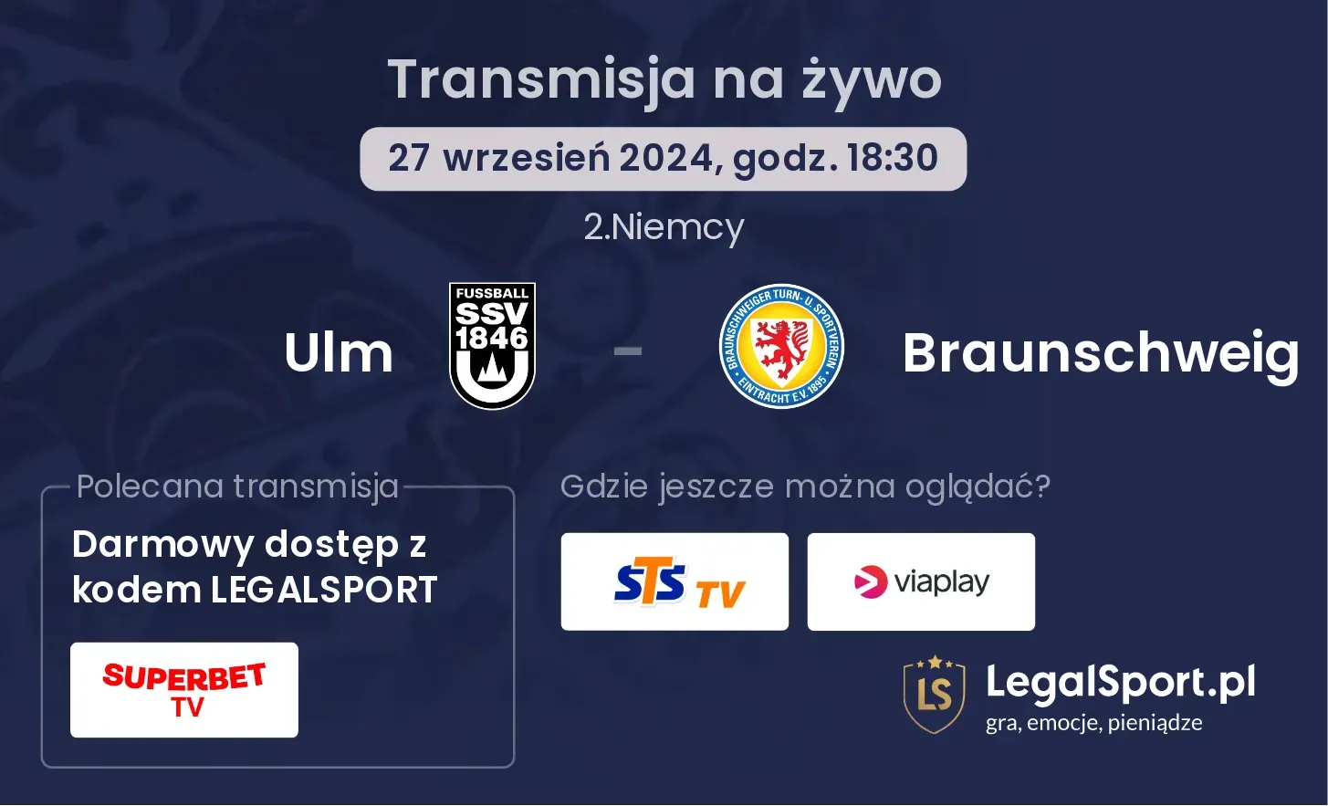 Ulm - Braunschweig transmisja na żywo