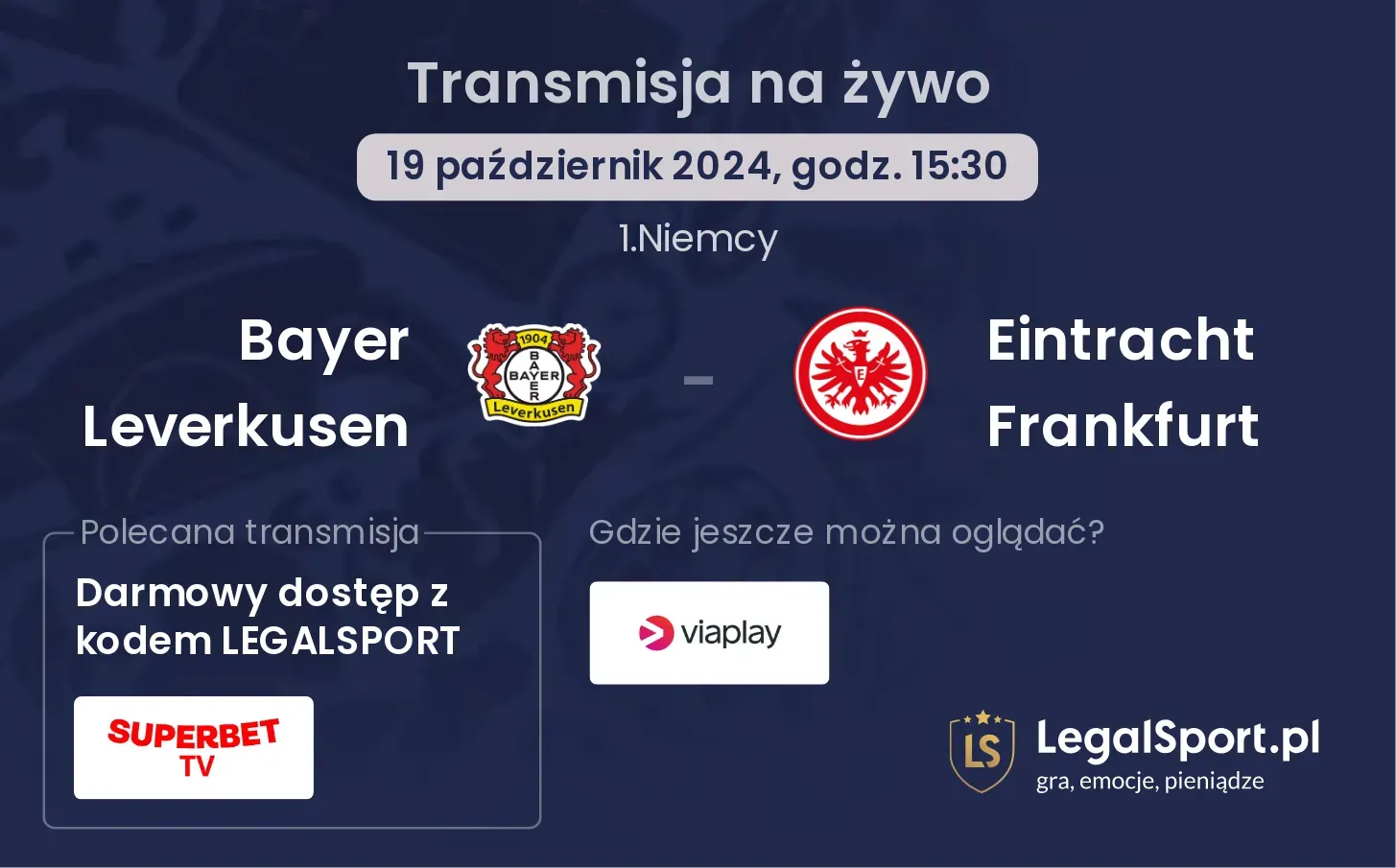 Bayer Leverkusen - Eintracht Frankfurt transmisja na żywo