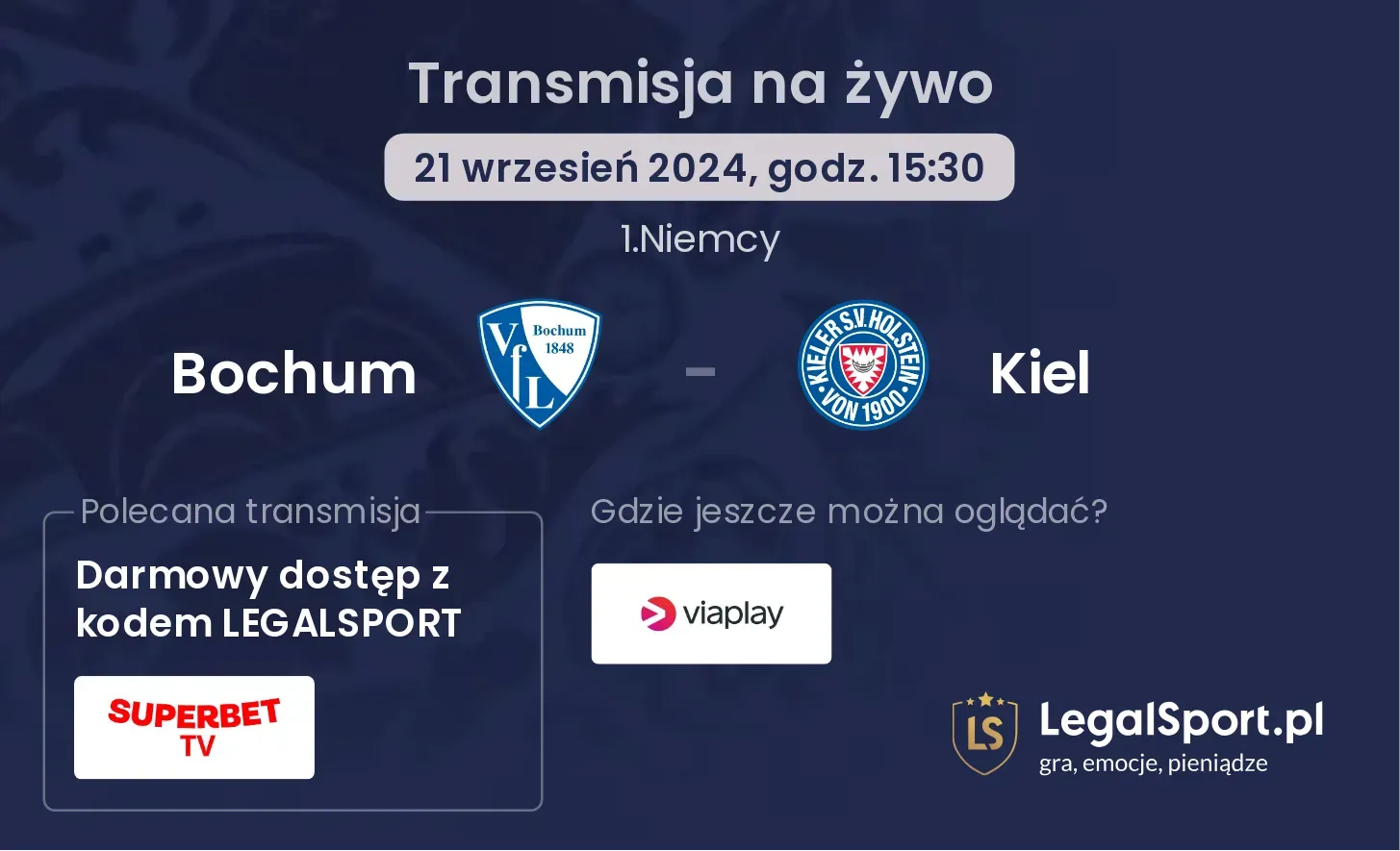 Bochum - Kiel transmisja na żywo