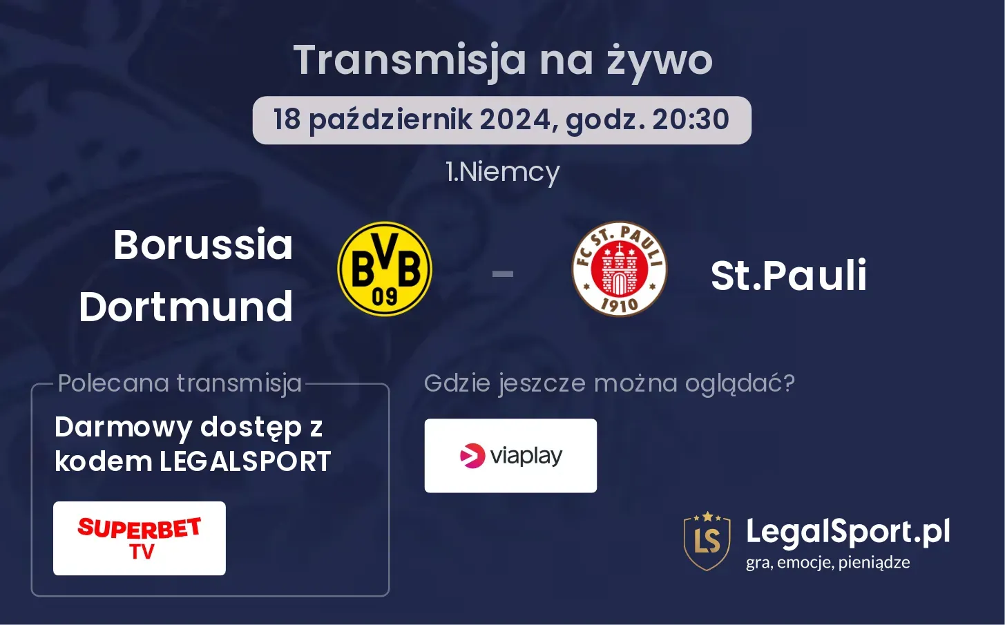 Borussia Dortmund - St.Pauli transmisja na żywo