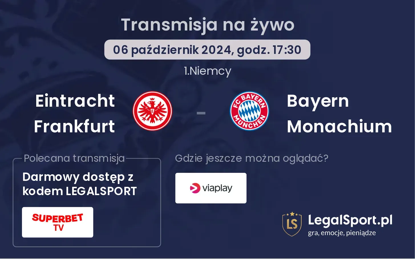 Eintracht Frankfurt - Bayern Monachium transmisja na żywo