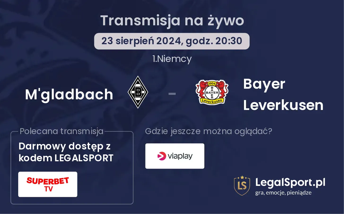 M'gladbach - Bayer Leverkusen transmisja na żywo