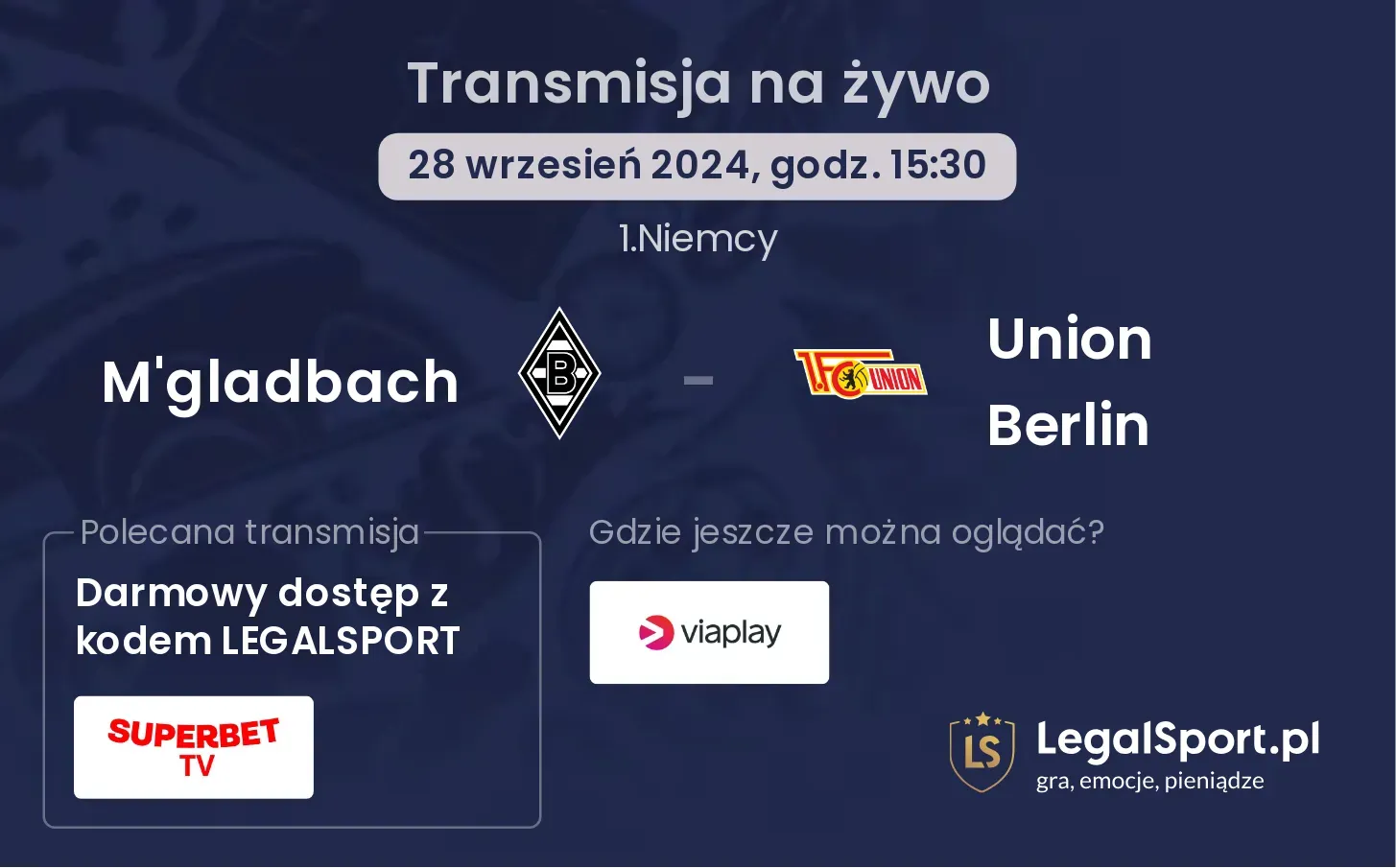 M'gladbach - Union Berlin transmisja na żywo