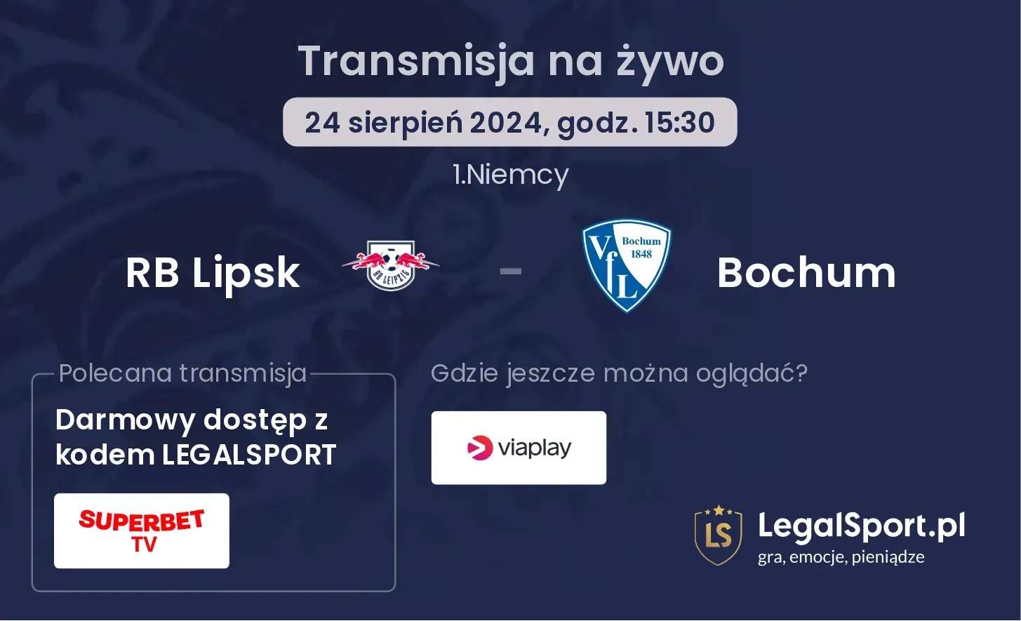 RB Lipsk - Bochum transmisja na żywo