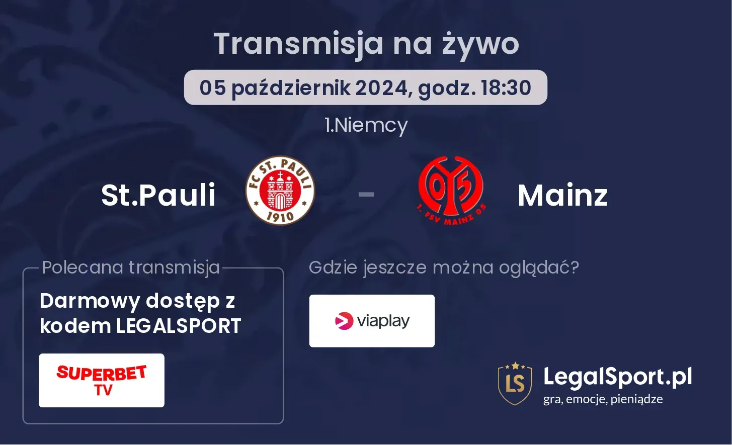 St.Pauli - Mainz transmisja na żywo