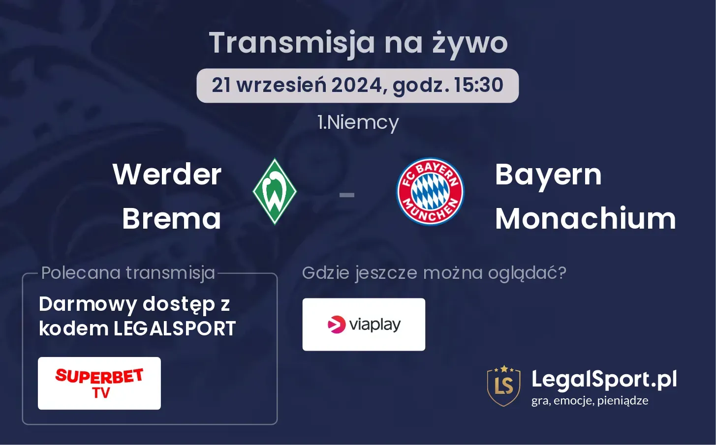 Werder Brema - Bayern Monachium transmisja na żywo