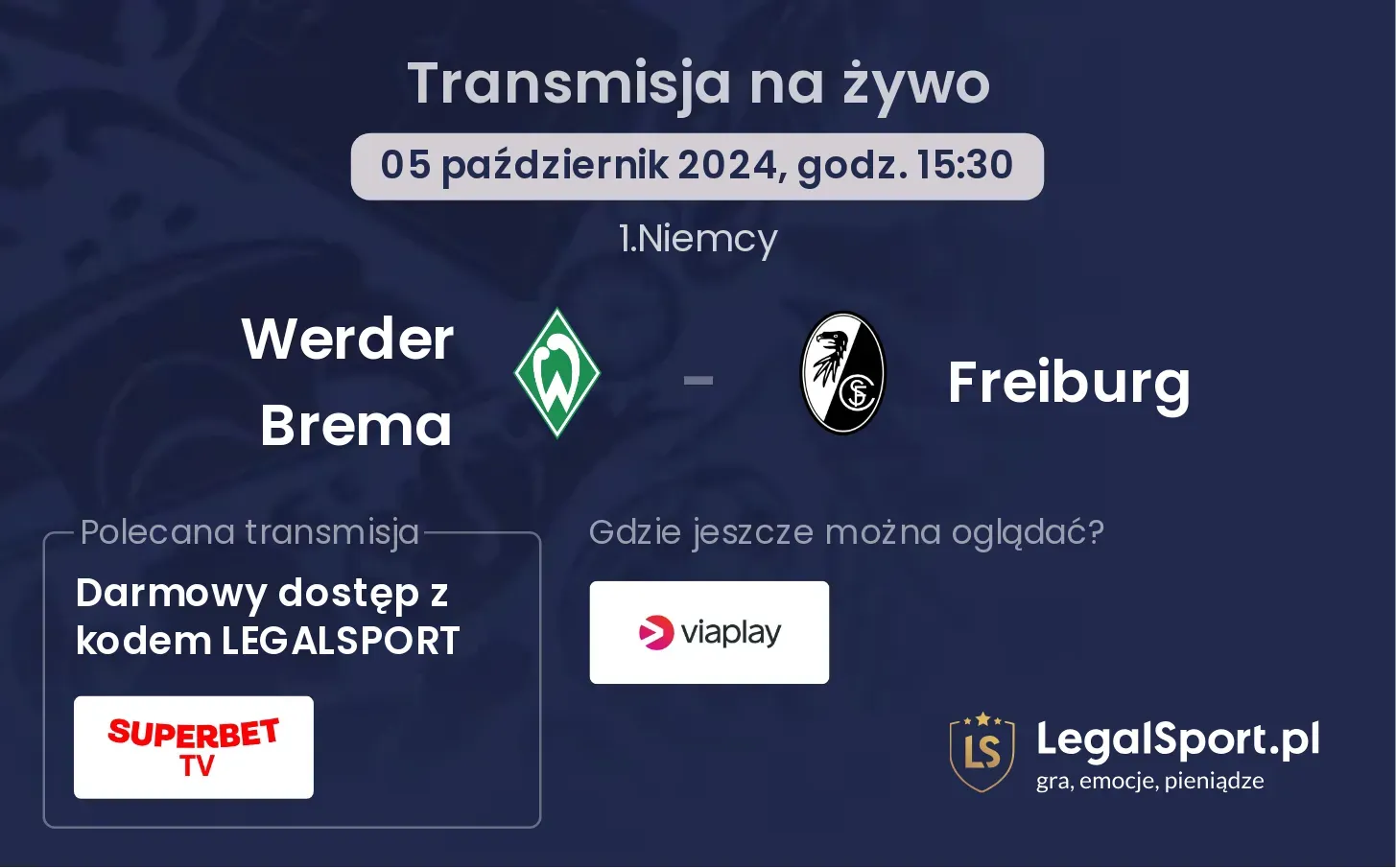 Werder Brema - Freiburg transmisja na żywo