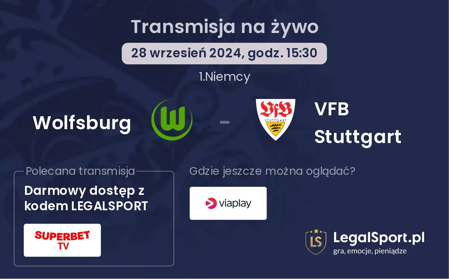 Wolfsburg - VFB Stuttgart transmisja na żywo