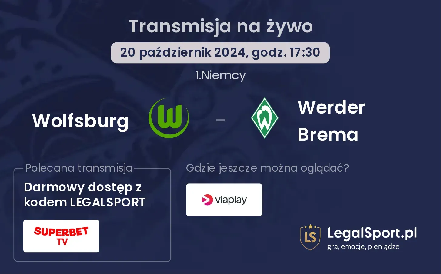 Wolfsburg - Werder Brema transmisja na żywo